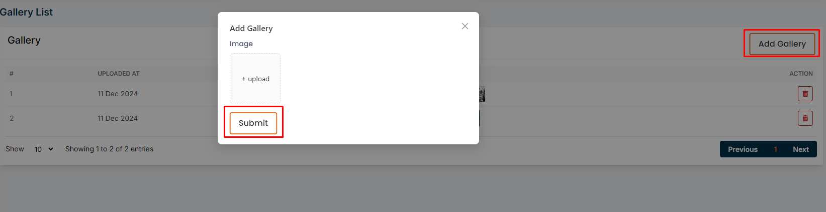 Add Gallery